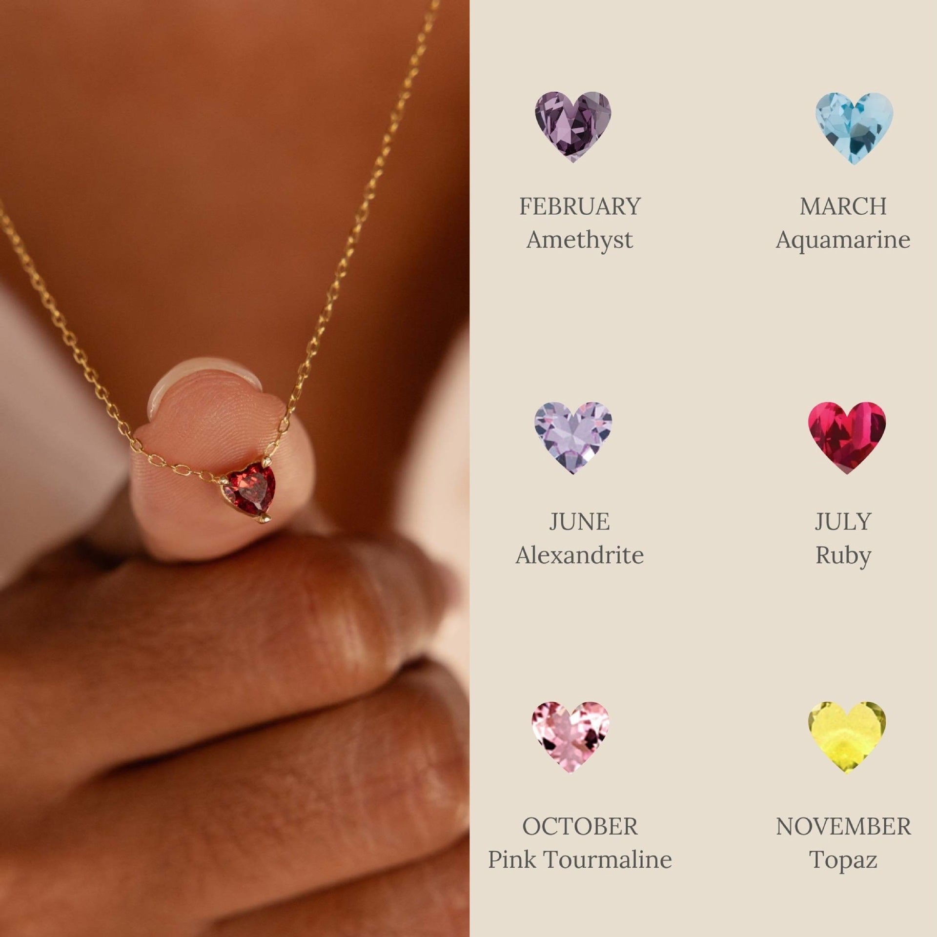 Maryella Birthstone Love Necklace [DFHSJREZ]