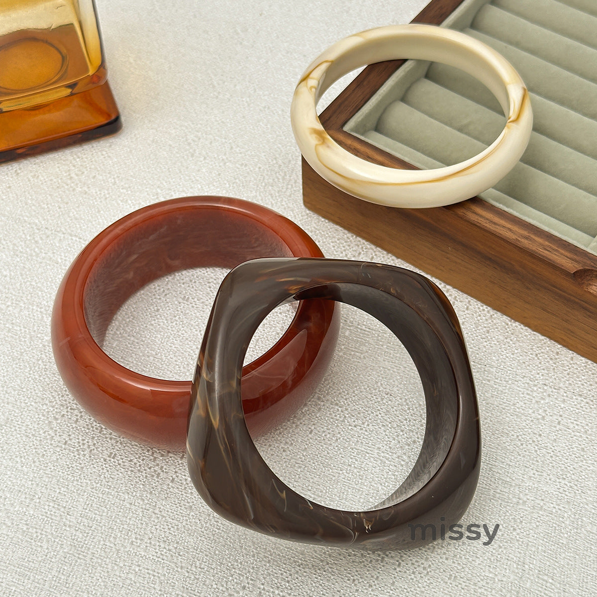 Maryn Asymmetrical Smudged Resin Bangle [7QBDGOYE]
