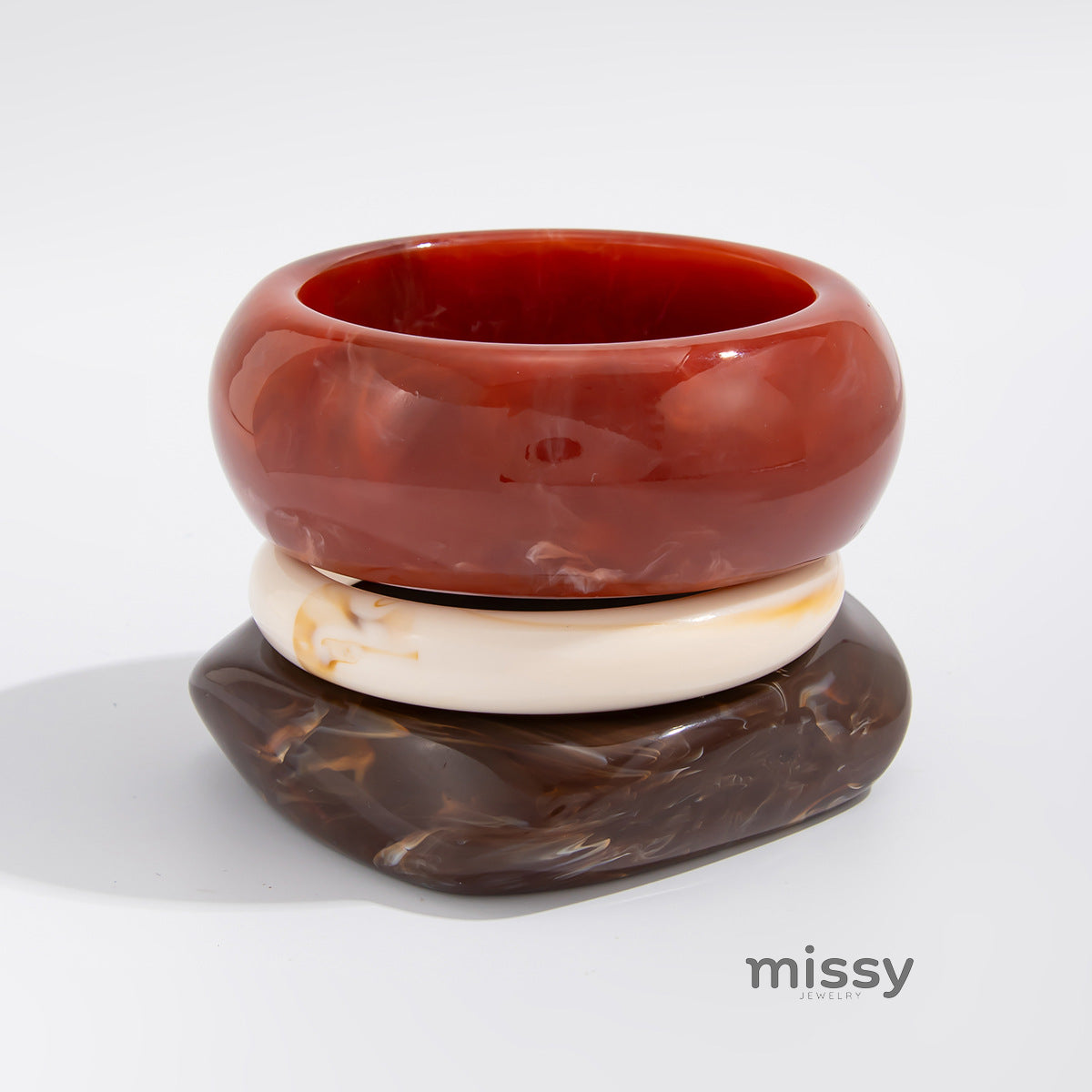 Maryn Asymmetrical Smudged Resin Bangle [P68N0EAG]