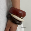 Maryn Asymmetrical Smudged Resin Bangle [GQWCGRMN]