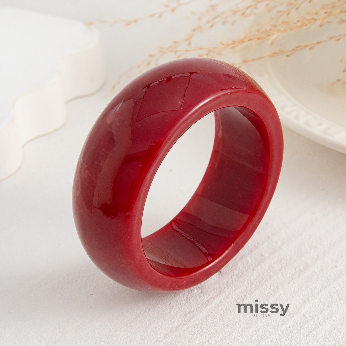 Maryn Asymmetrical Smudged Resin Bangle [Q4ZS0ZYB]