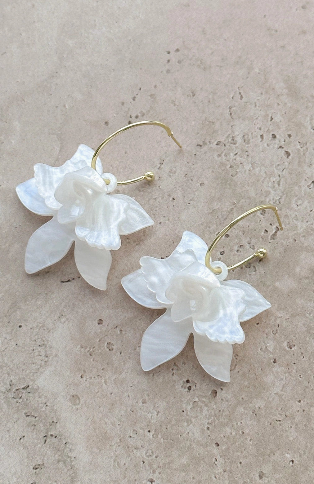 Missy Jewelry Mattea Floral Gold Hoops