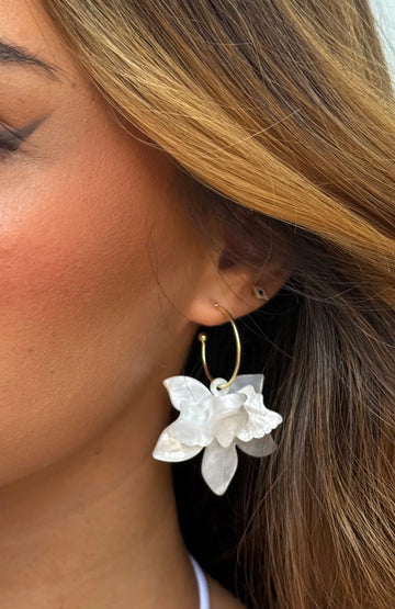 Missy Jewelry Mattea Floral Gold Hoops