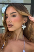 Missy Jewelry Mattea Floral Gold Hoops