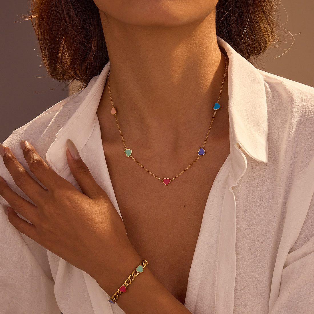 Max Heart Chain Jewelry Set [GE8C9FZJ]