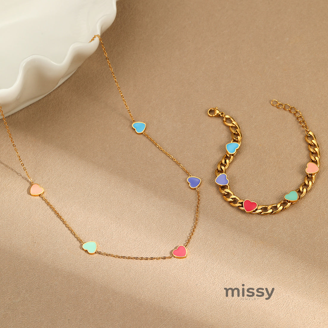 Max Heart Chain Jewelry Set [GE8C9FZJ]
