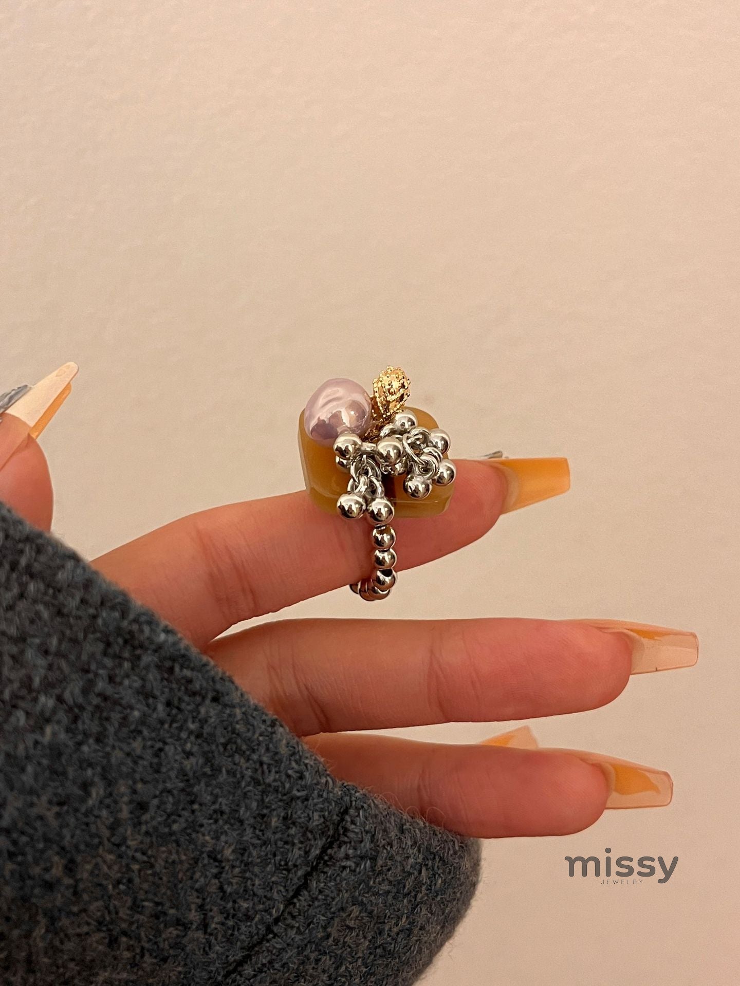 Mayleen Beaded Shell Ring [TXDTXDHI]