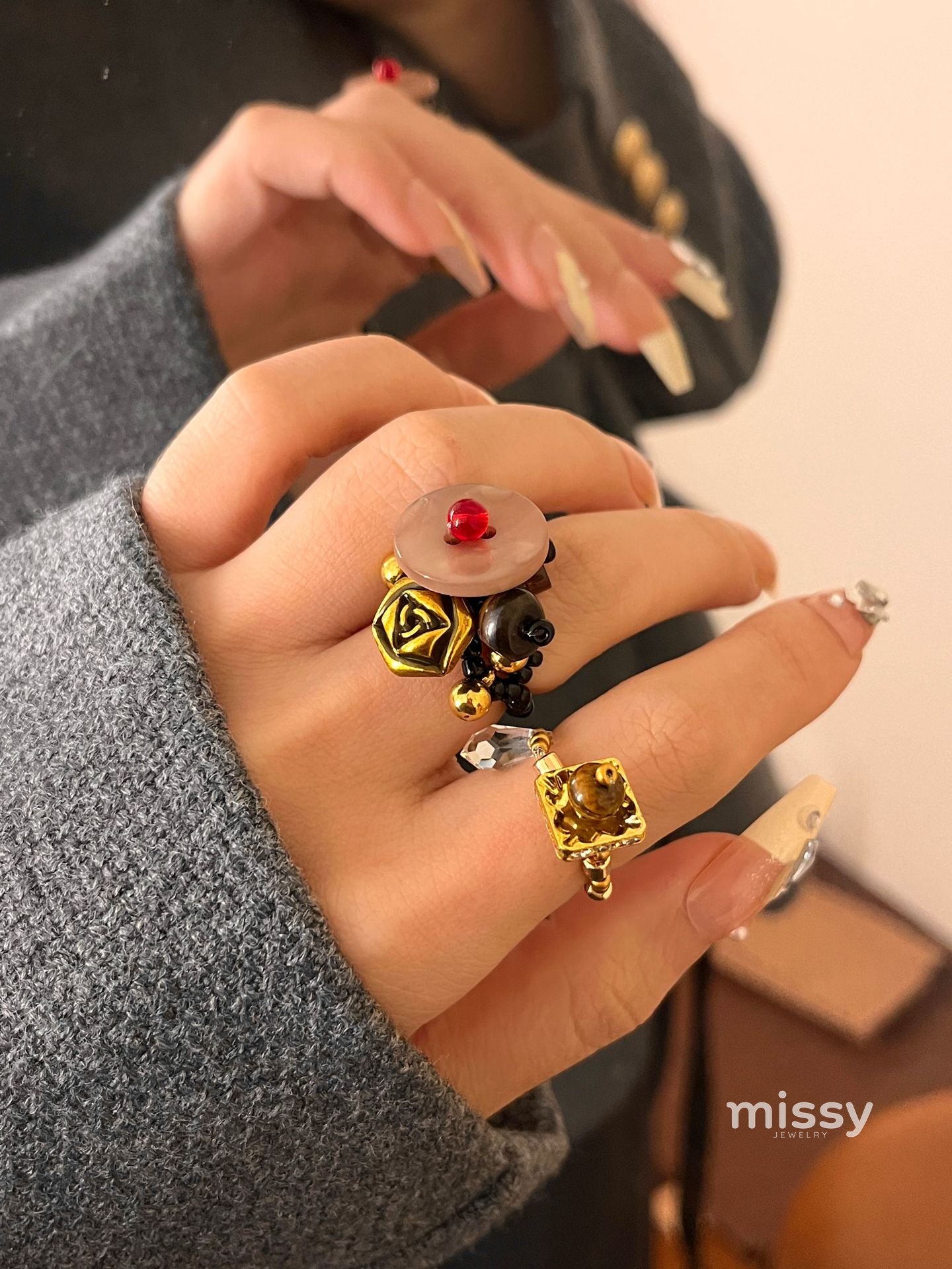 Mayleen Beaded Shell Ring [5SMLA9XF]