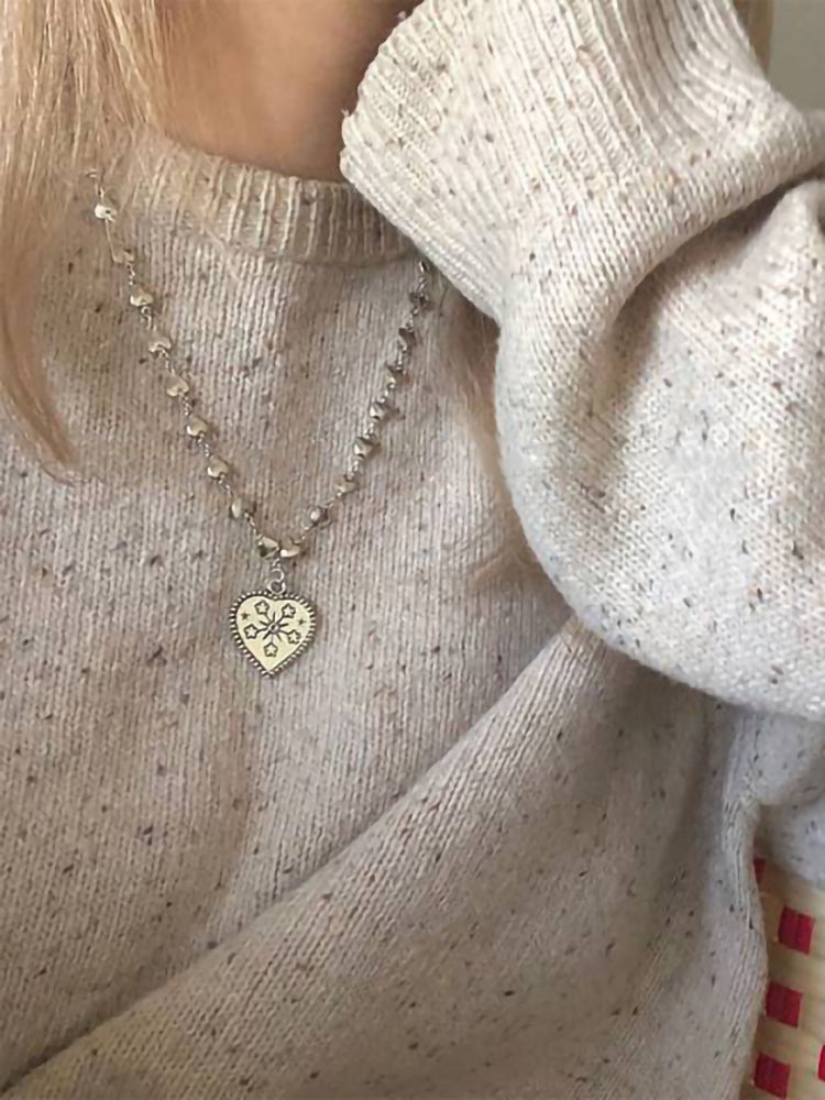 Maysa Vintage Carved Snowflake Necklace