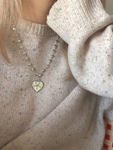 Maysa Vintage Carved Snowflake Necklace