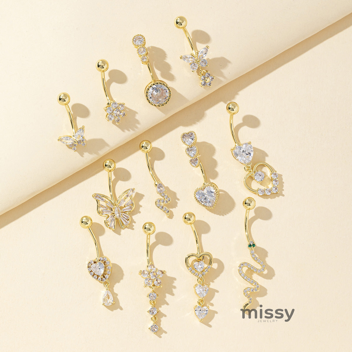 Mckinleigh Dazzling Heart Navel Ring [I9UGDG18]