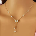 Meklit Pearl Butterfly Choker Necklace [JOC5XXPU]
