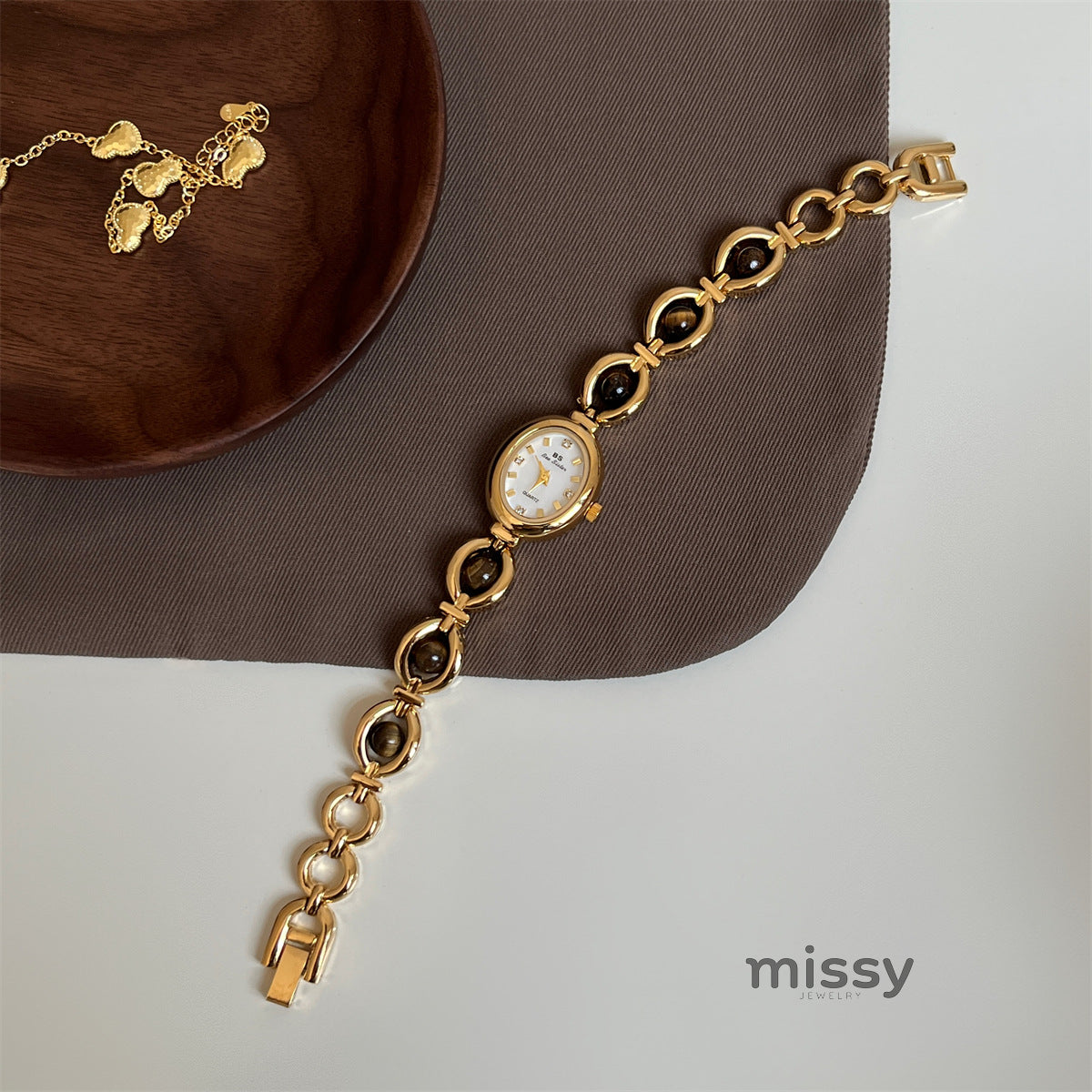 Melina Oval Pearl Bracelet Watch [H68YAXBI]
