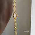 Melina Oval Pearl Bracelet Watch [YG3BZ6OR]
