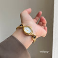 Melina Oval Pearl Bracelet Watch [QZCP1EIH]