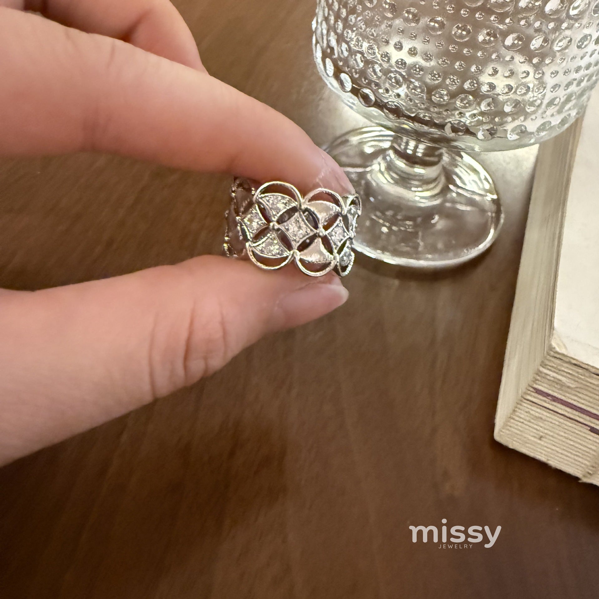 Mercy Zircon Lace Ring [NBC8P86Z]