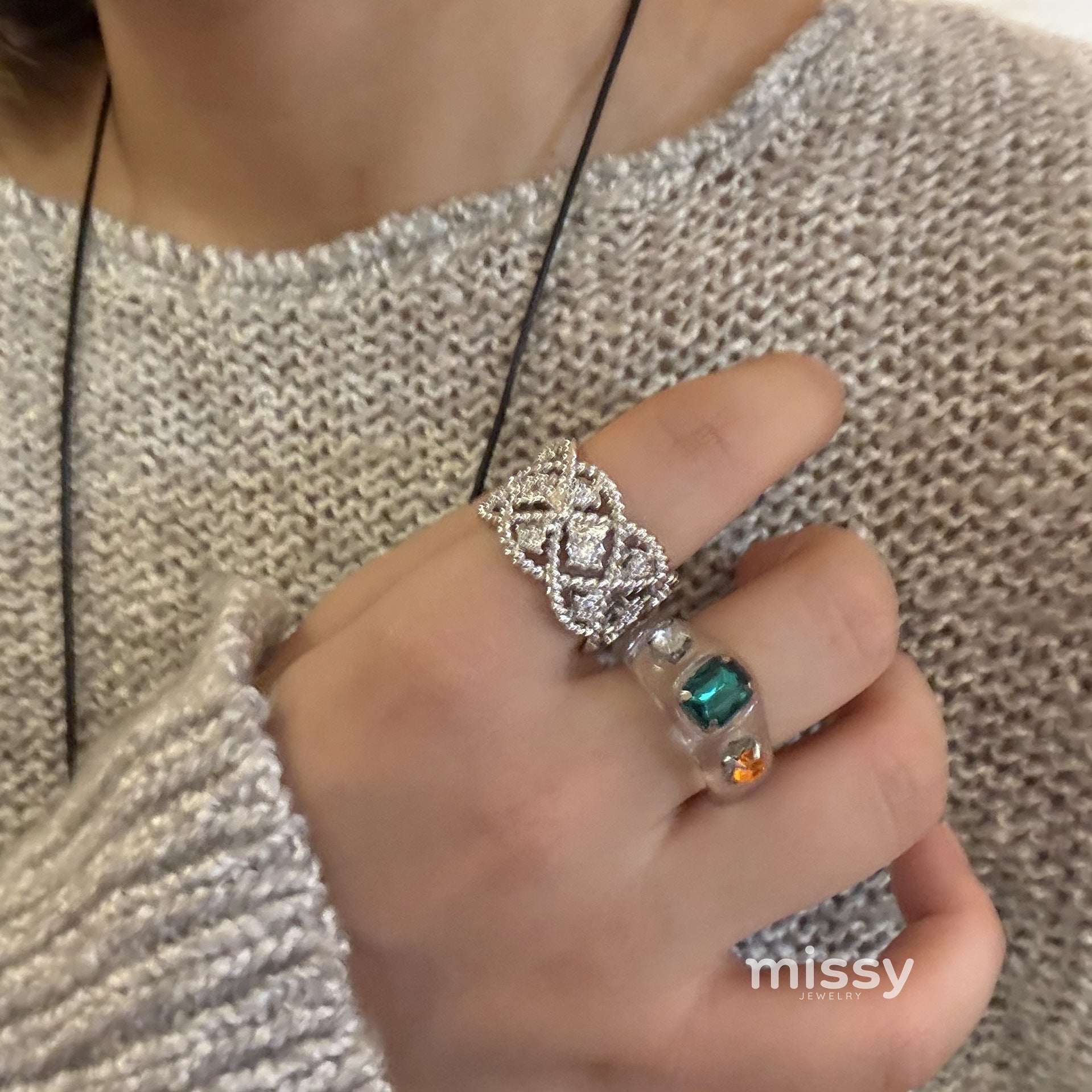 Mercy Zircon Lace Ring [GH08B1Z5]