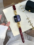Metal and Leather Apple Watch Band [91V8OUZY]