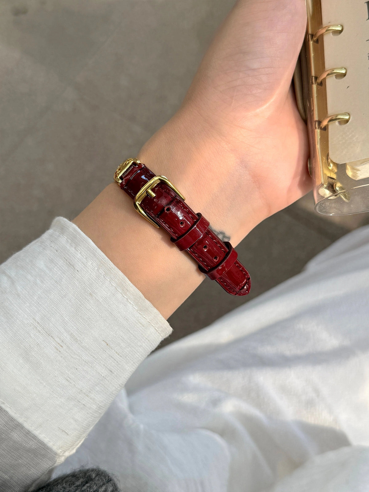 Metal and Leather Apple Watch Band [4JOVXV4F]