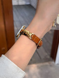 Metal and Leather Apple Watch Band [LCRWXCUU]