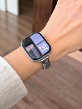 Metal and Leather Apple Watch Band [SG1NPWGA]