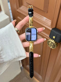 Metal and Leather Apple Watch Band [TEHNIKDE]