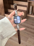 Metal and Leather Apple Watch Band [I7H8G7S8]