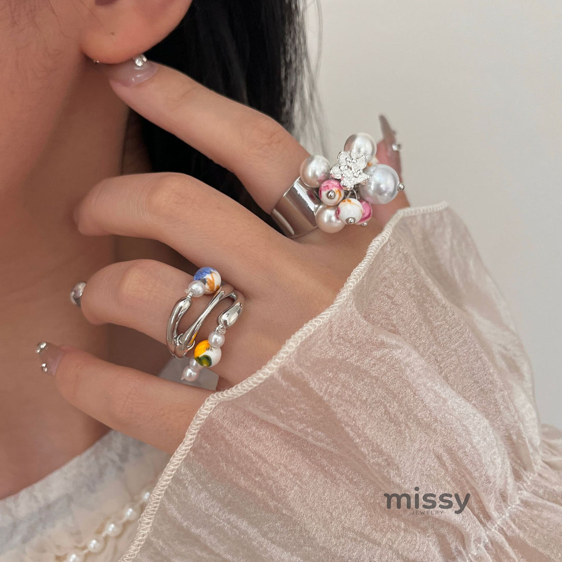 Milo Vintage Pearl Open Ring [J1PF4K5G]