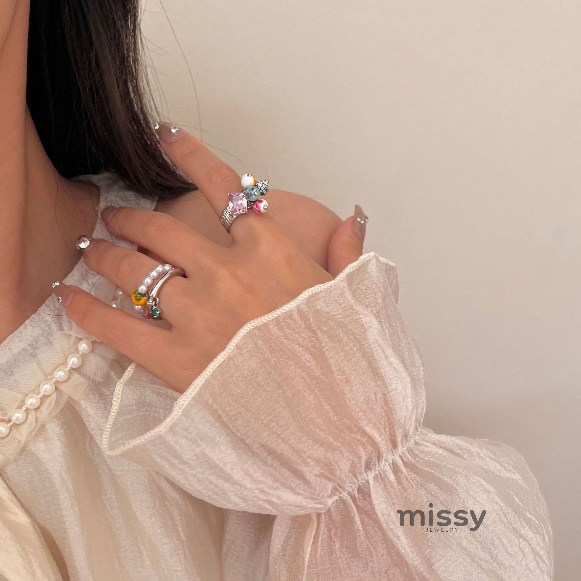 Milo Vintage Pearl Open Ring [511V01XH]