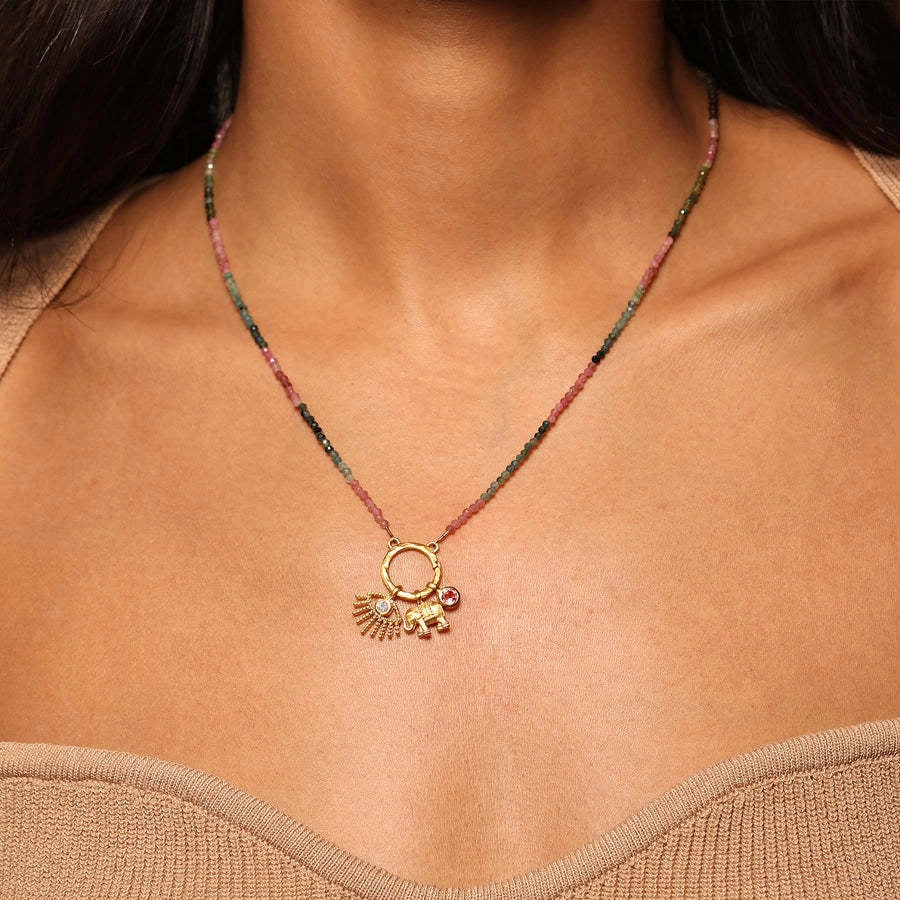 Mini Elephant Pendant Necklace [U0R2N2BT]