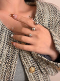 Minimalist Double Finger Open Ring [8K1OLJ19]