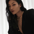 Minimalist Gold Bead Choker Necklace [Q5PP8G4S]