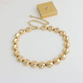 Minimalist Gold Bead Choker Necklace [D3PUO2J8]