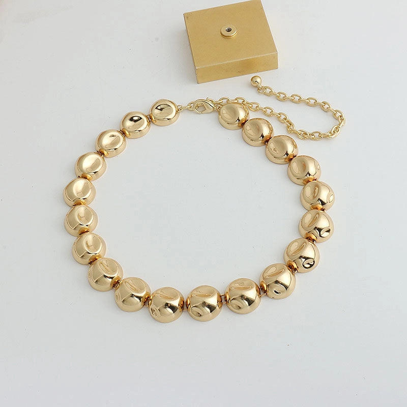 Minimalist Gold Bead Choker Necklace [LVUS0IJV]