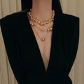 Minimalist Gold Bead Choker Necklace [QENN7A0E]