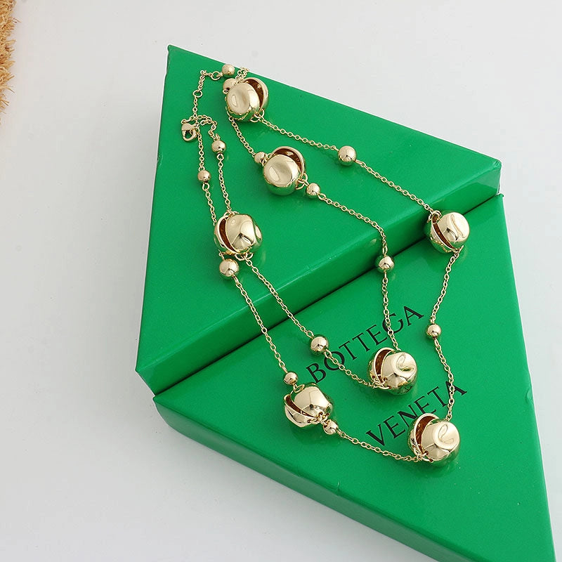 Minimalist Gold Bead Choker Necklace [LSQJTNH2]