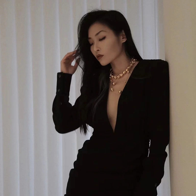 Minimalist Gold Bead Choker Necklace [CHM6SH6I]