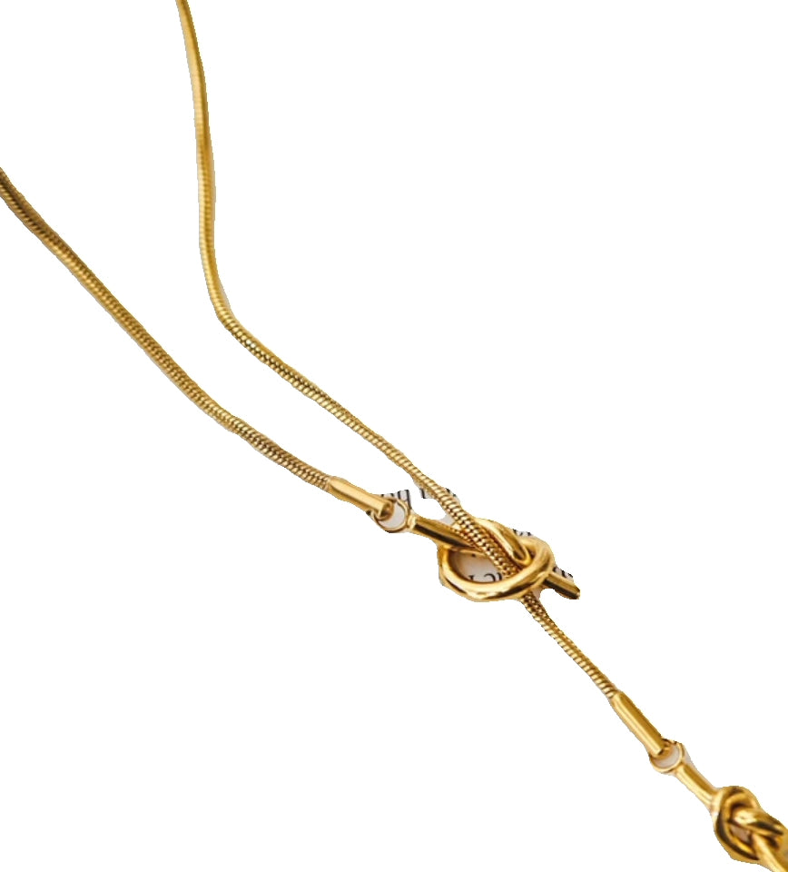 Minimalist Knot Drawstring Necklace [8K74713F]