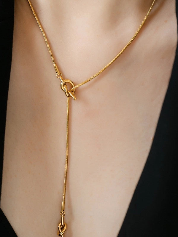 Minimalist Knot Drawstring Necklace [LBN1ZU45]