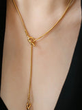Minimalist Knot Drawstring Necklace [LBN1ZU45]