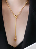 Minimalist Knot Drawstring Necklace [RY2OFT5R]