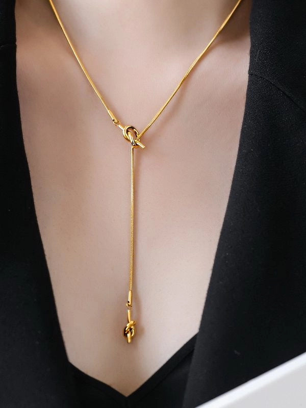 Minimalist Knot Drawstring Necklace [RY2OFT5R]