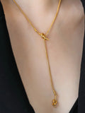 Minimalist Knot Drawstring Necklace [4YQU0L46]