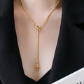 Minimalist Knot Drawstring Necklace [9OPJGJCQ]