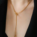 Minimalist Knot Drawstring Necklace [4H9M7WF1]