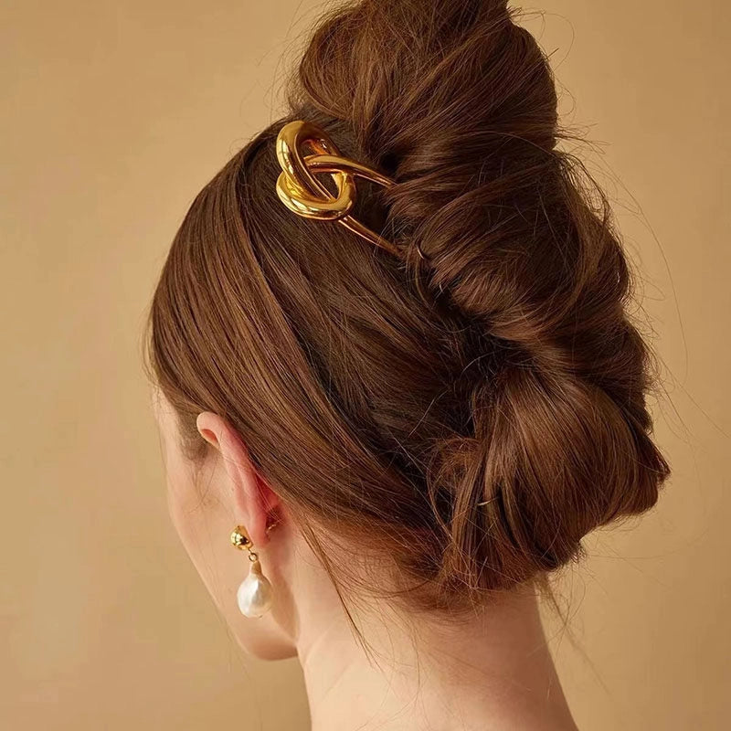Minimalist Metal Knotted Hairpin [Y8QQUQWL]