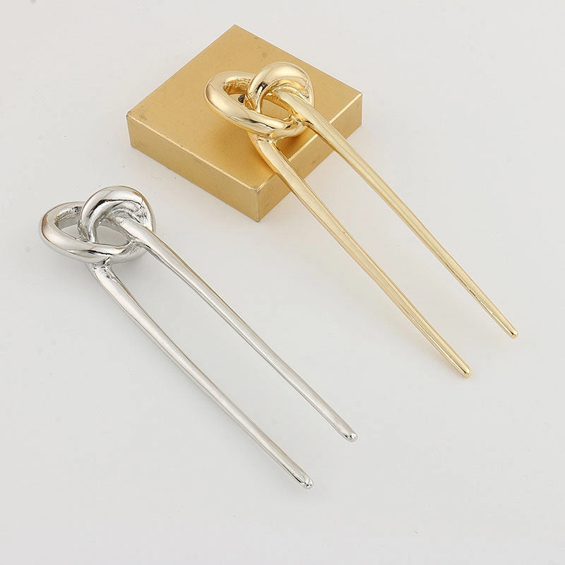 Minimalist Metal Knotted Hairpin [X2JF61A5]