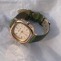 Minimalist Square Dial Faux Leather Watch [1WVI8D0V]