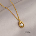 Miraya Pearl Pod Necklace [A3M8TSVU]