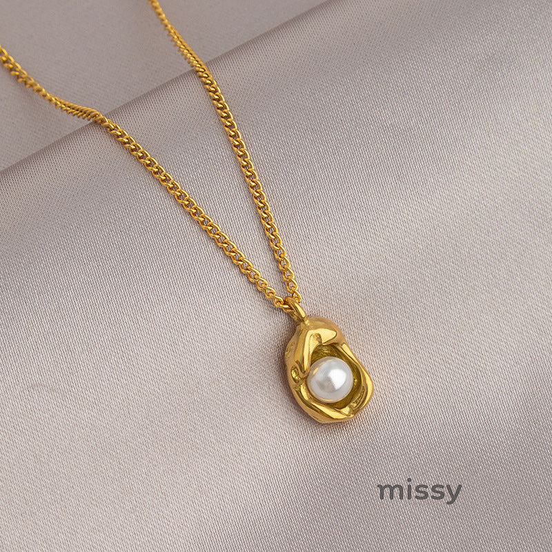 Miraya Pearl Pod Necklace [A3M8TSVU]
